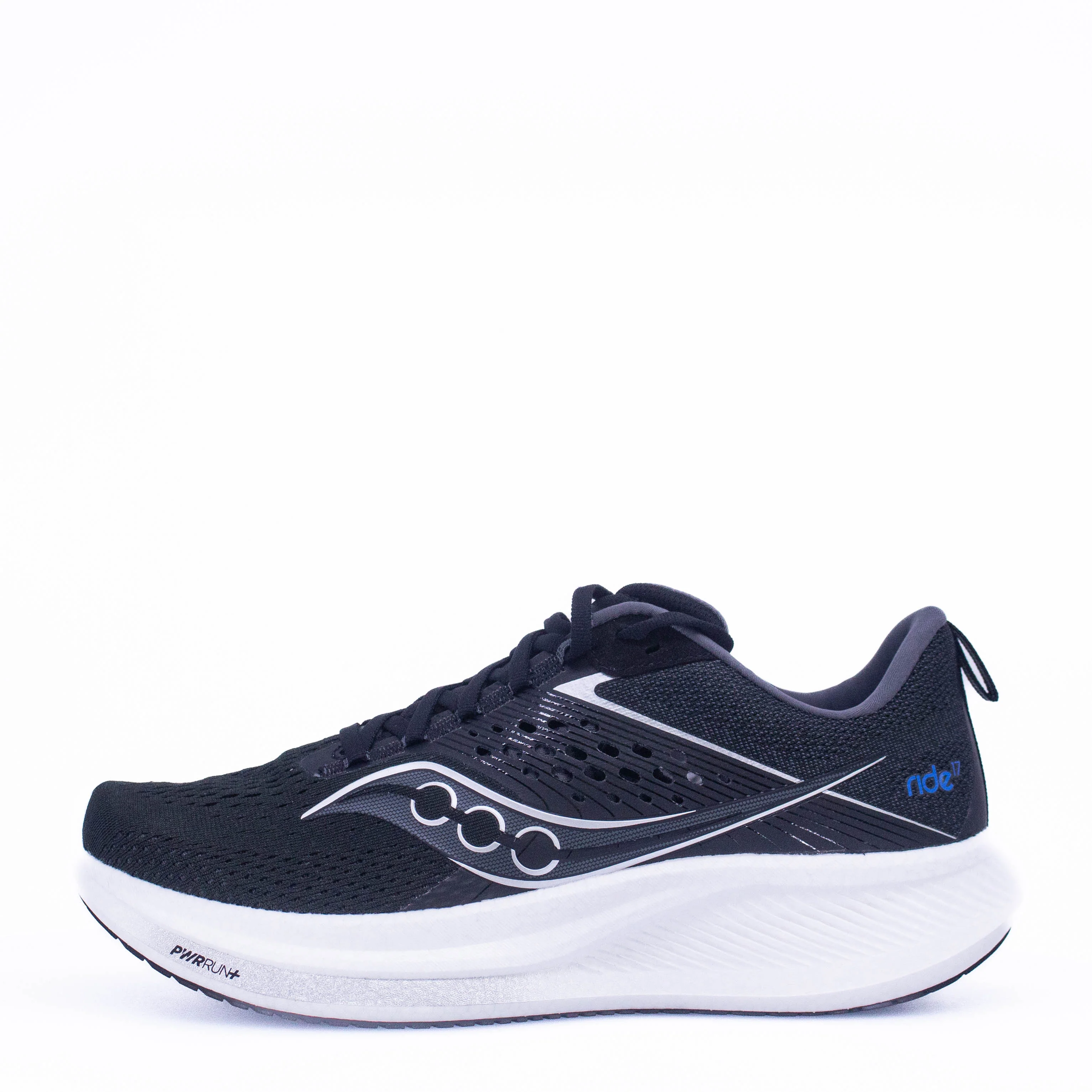 Saucony Ride 17 (D Wide) Womens Black/White - Image 2