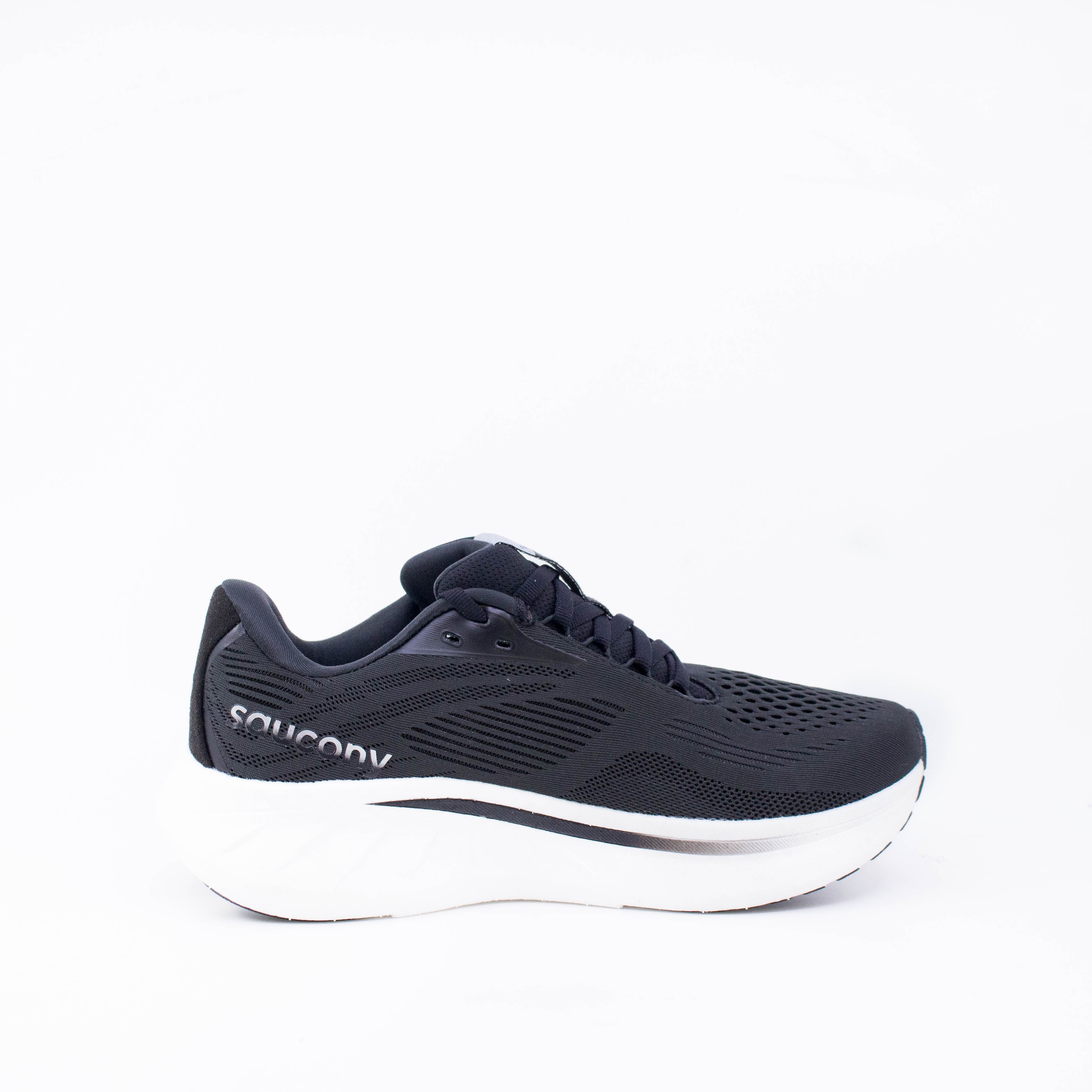 Saucony Ride 18 (D Wide) Womens Black/White - Image 4