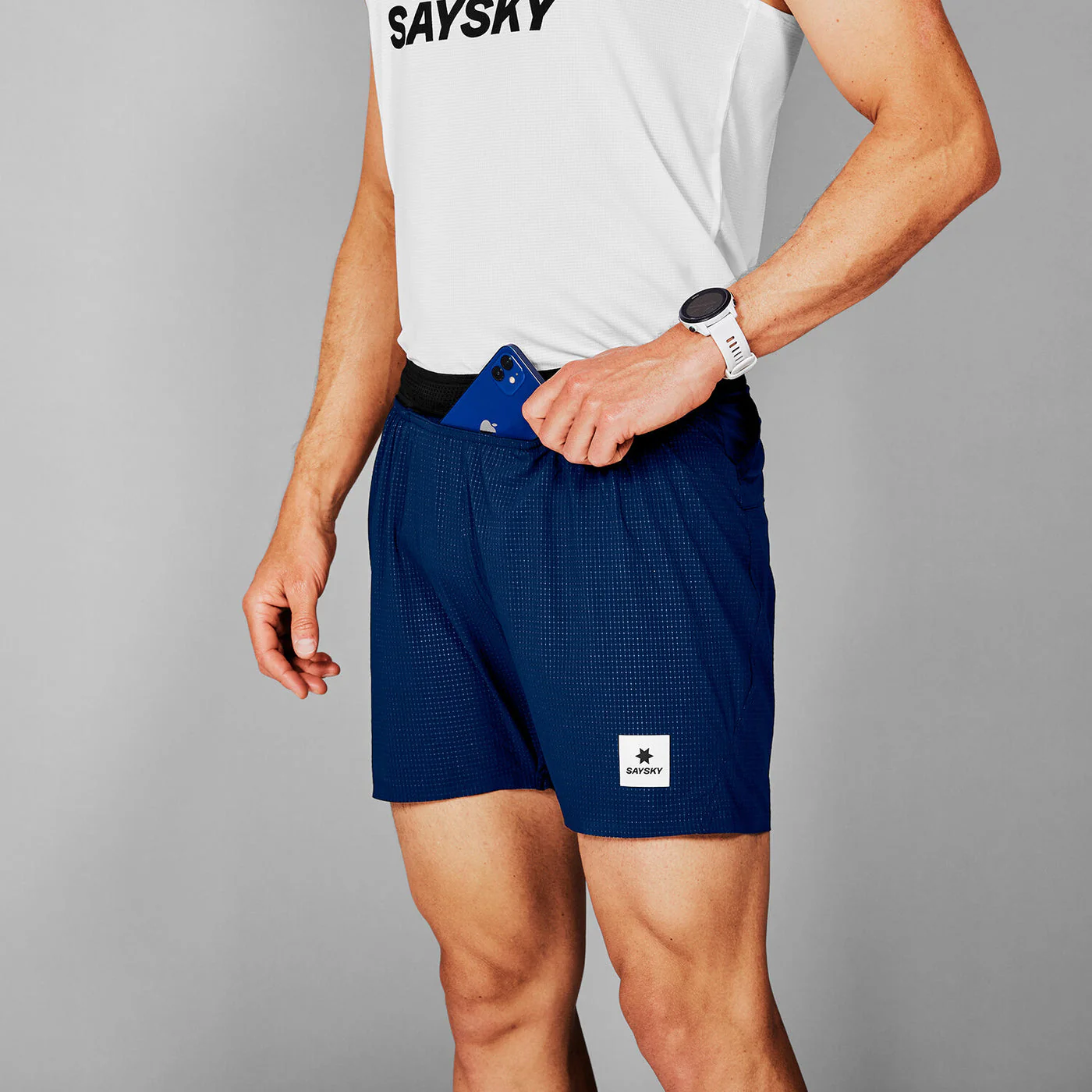 Saysky Flow Shorts 5" Mens Blue - Image 3