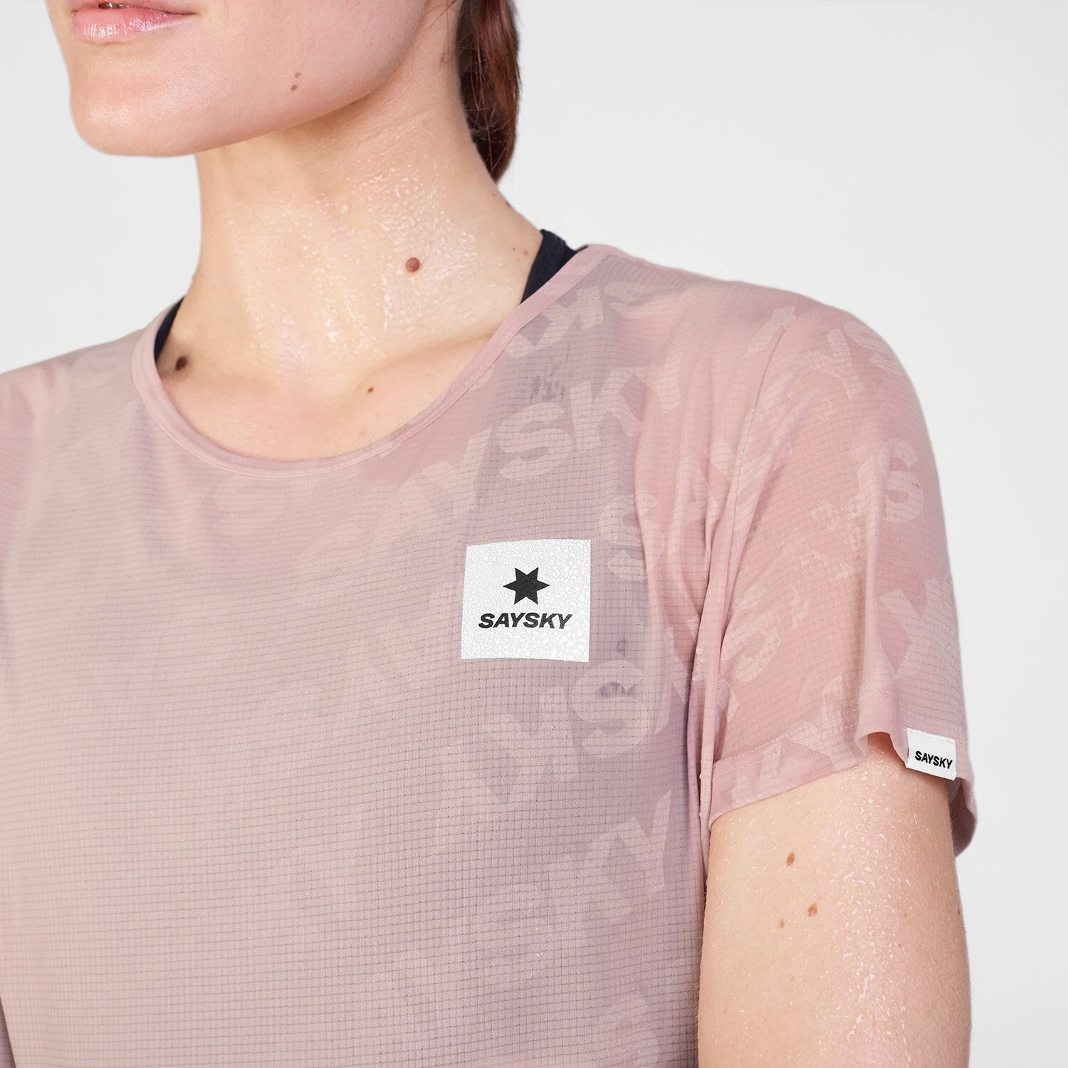 Saysky Reactive Flow T-Shirt Womens Pink Logo - Image 2