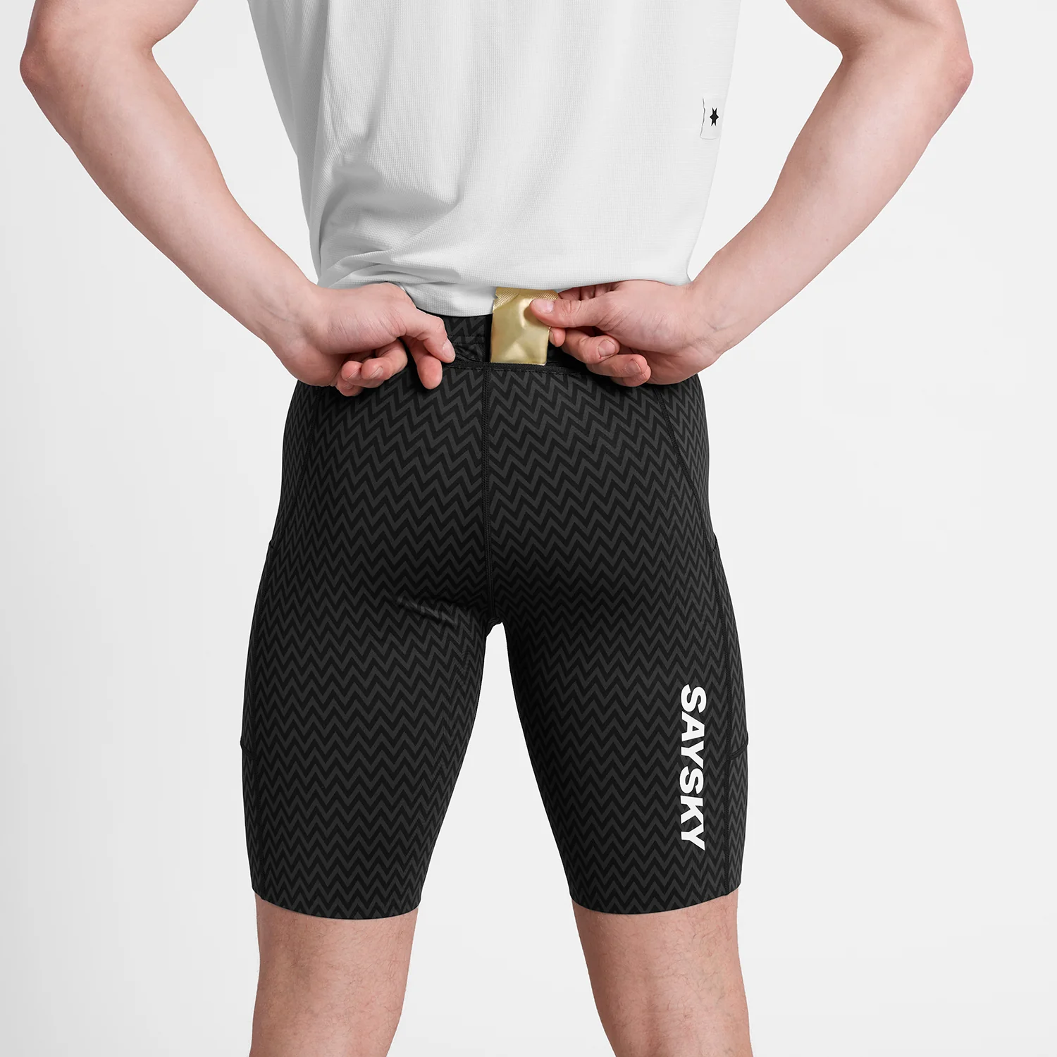 Saysky Zig Zag Combat+ Short Tights 9" Mens Black Zig Zag - Image 2