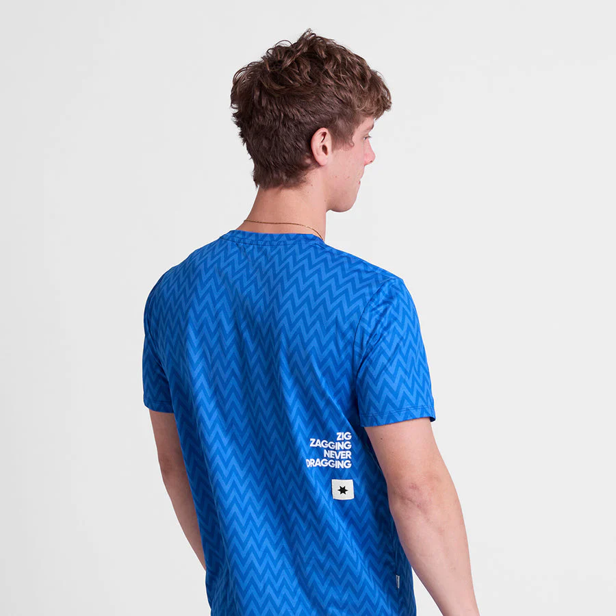 Saysky Zig Zag Combat T-Shirt Mens Blue - Image 4