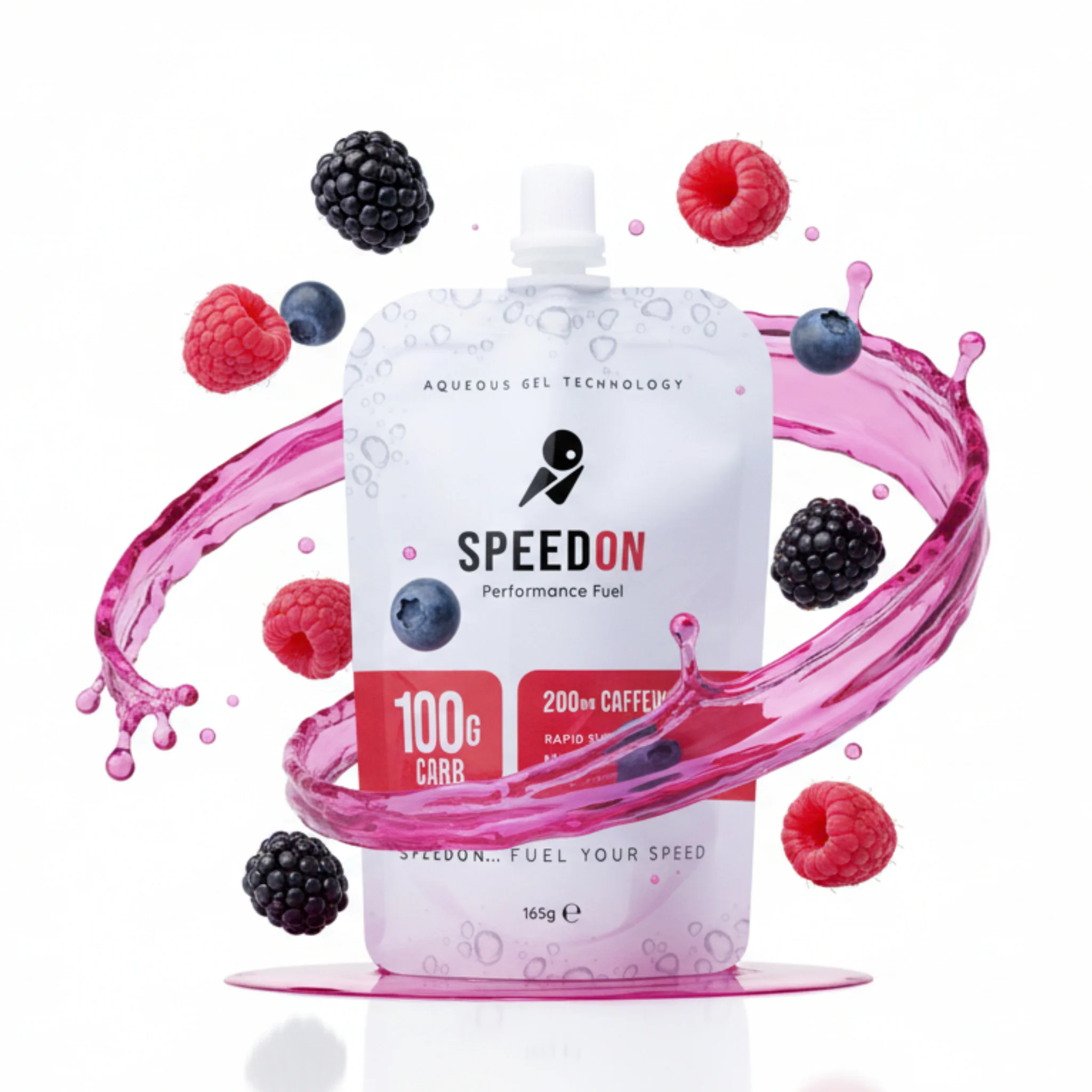 SpeedON Aqueous Gel- 60g Carb- Mild Berry 120mg Caff