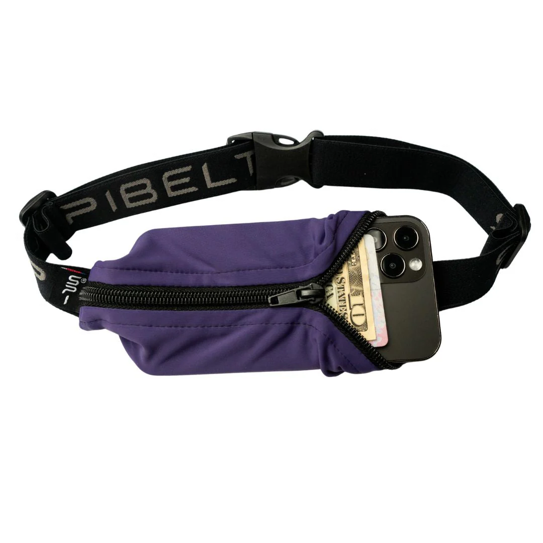 SpiBelt Original Belt - Eggplant with Black Zipper