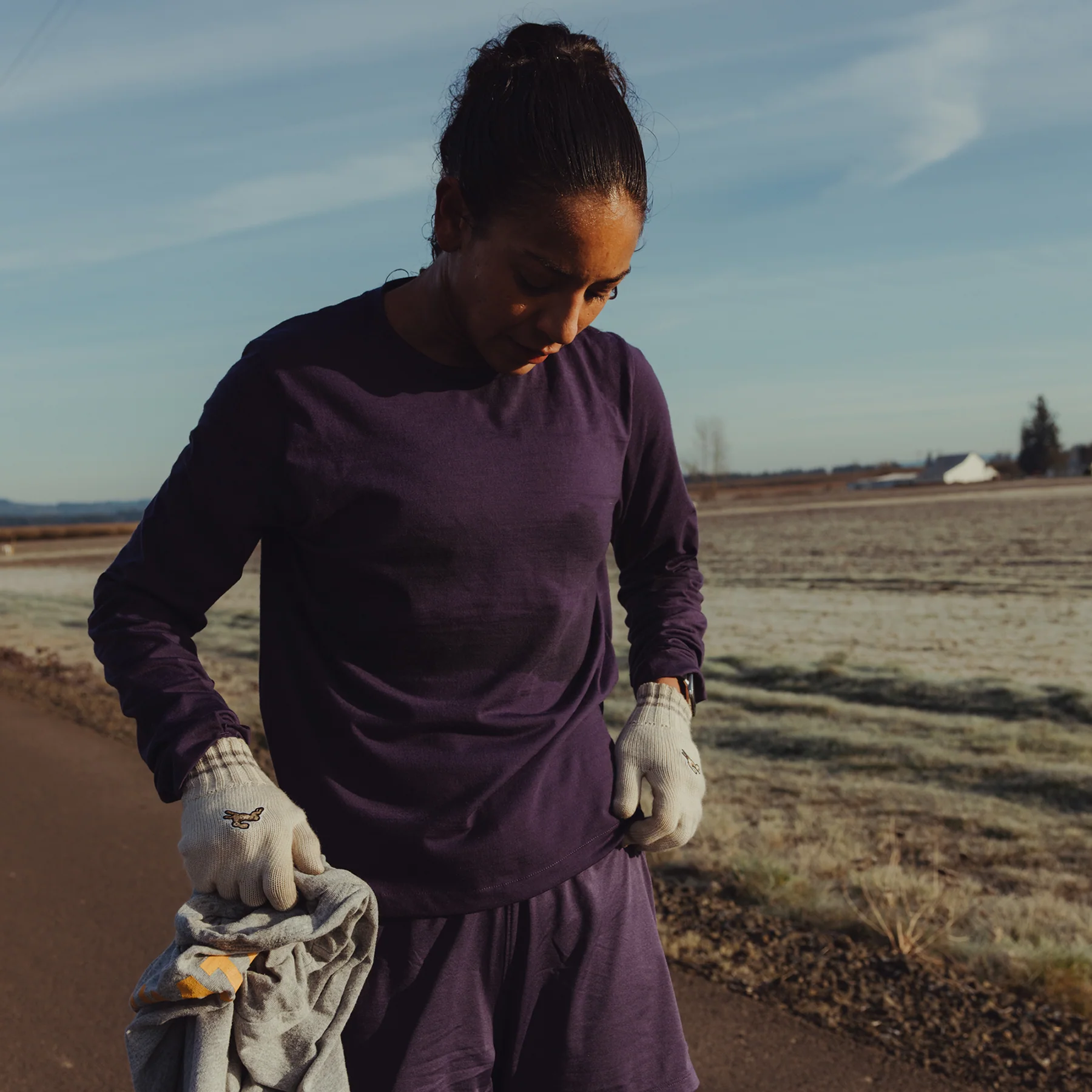 Tracksmith Harrier Long Sleeve Womens Purple Velvet - Image 3