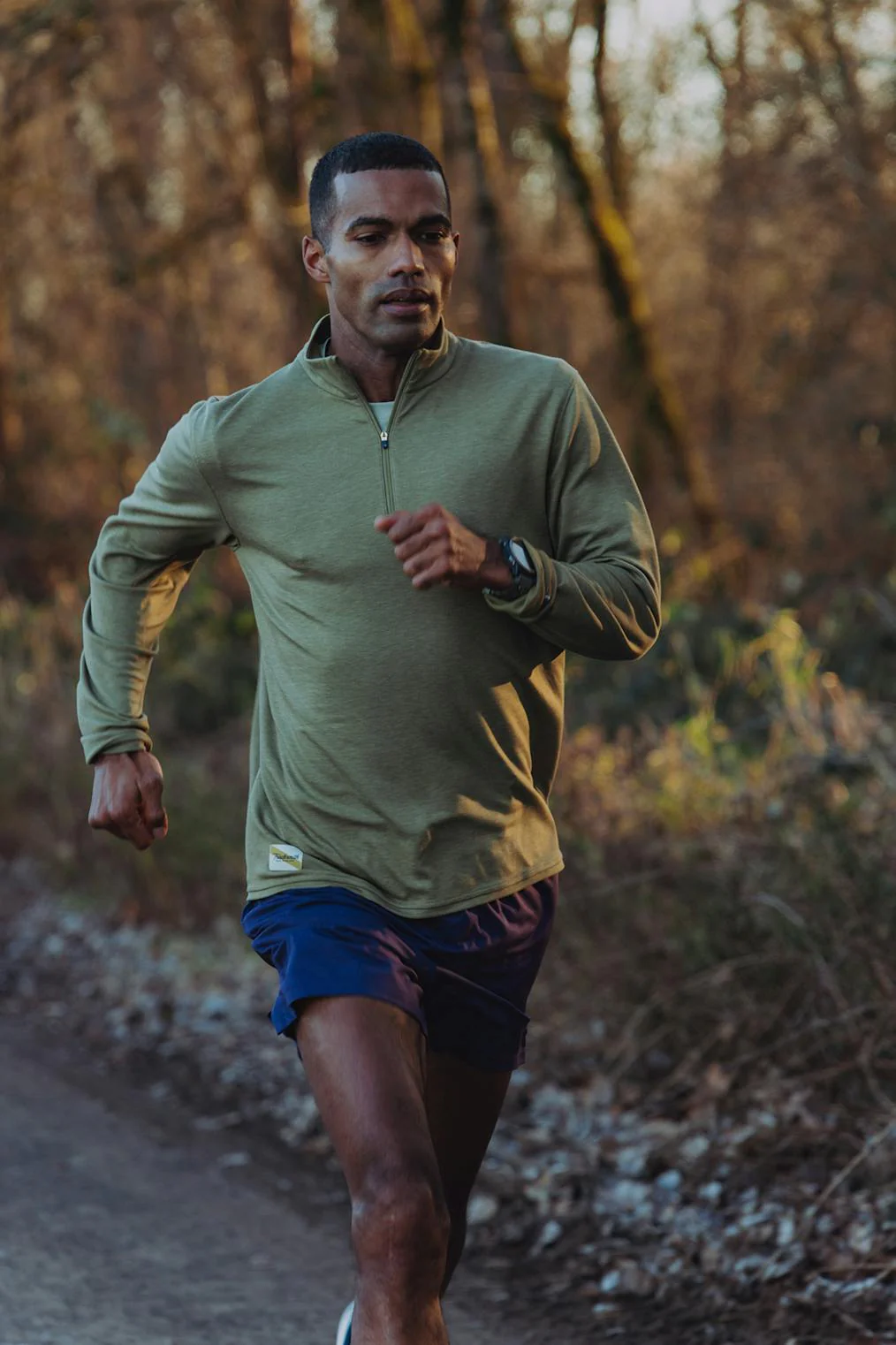 Tracksmith Session Quarter Zip Mens Aloe - Image 2