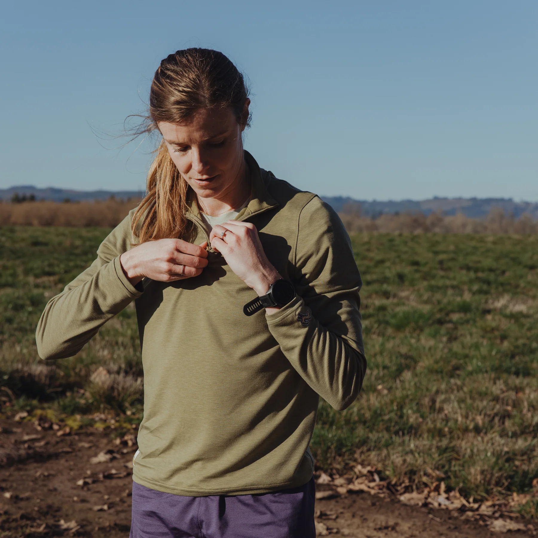 Tracksmith Session Quarter Zip Womens Aloe - Image 2