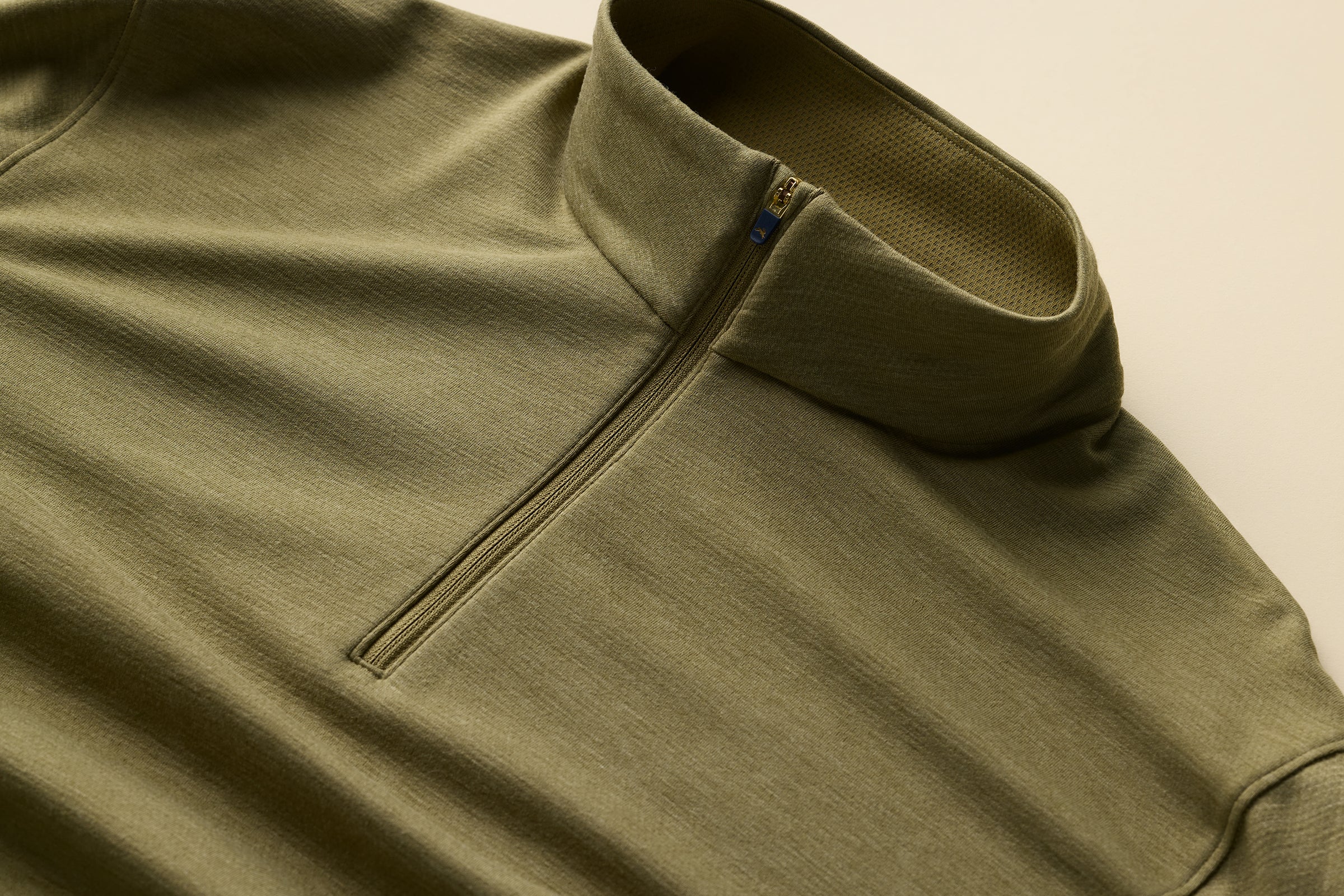 Tracksmith Session Quarter Zip Mens Aloe - Image 4
