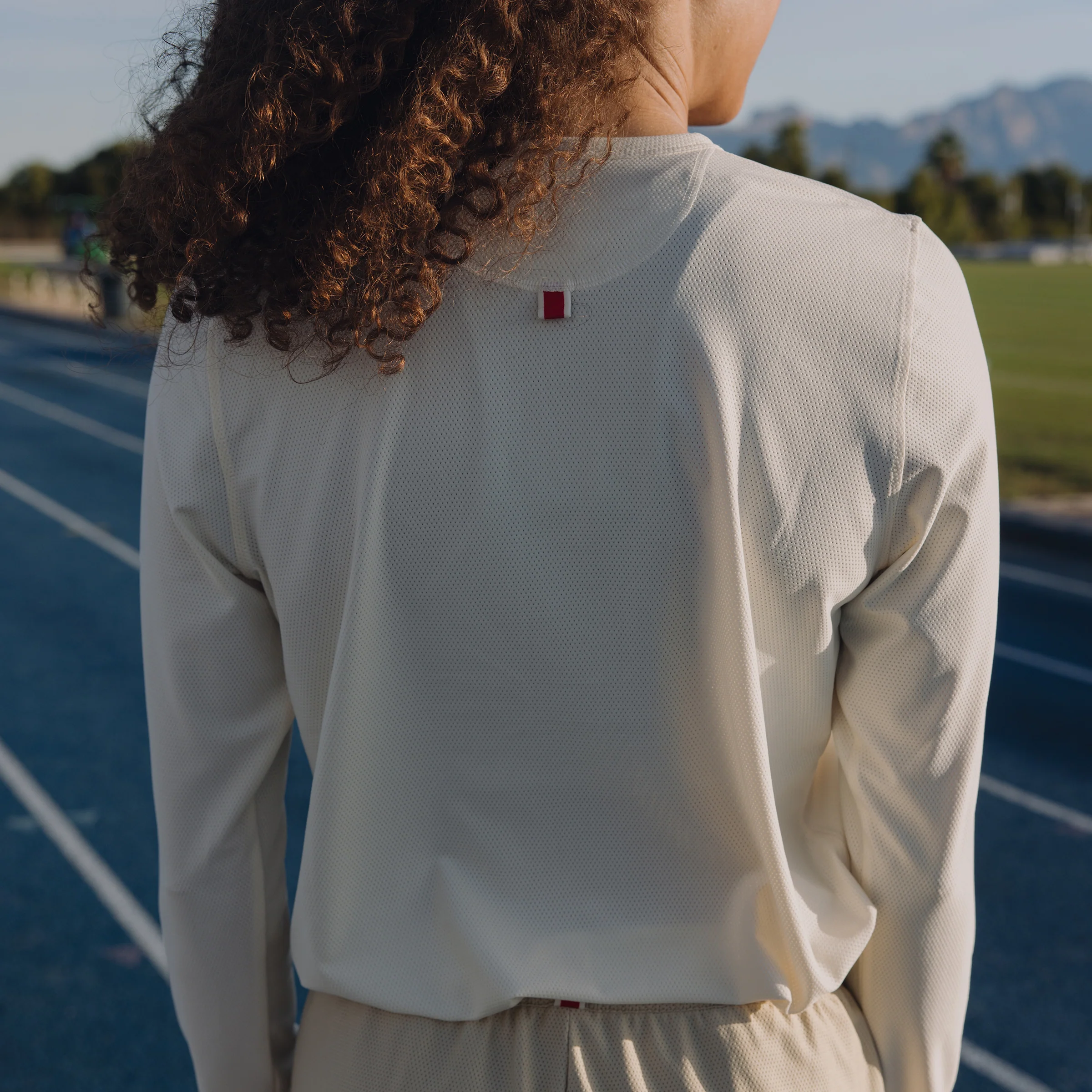 Tracksmith Van Cortlandt Long Sleeve Womens Ivory/Brown Rice - Image 4